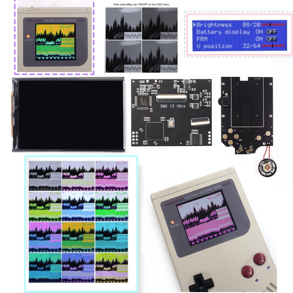 Gaming Console Gp Pro - 36 Farbwechselmodi RIPS-Bildschirm für GBO DMG
