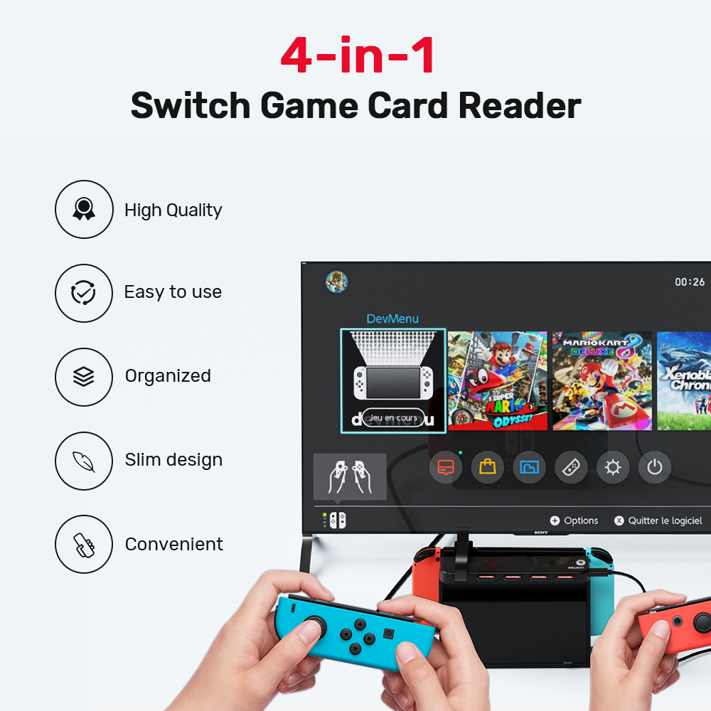 Gaming Console Station - G1002D Tragbarer Spielkartenleser für Nintendo Switch