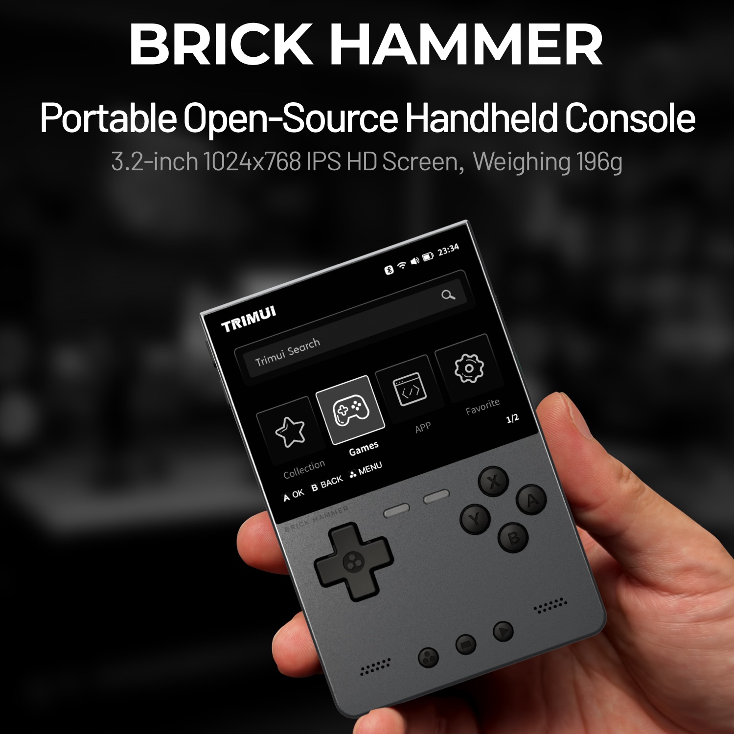 Gaming Console Car - TRIMUI BRICK HAMMER Retro Handheld-Spielekonsole Tragbarer