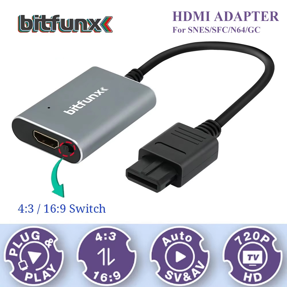 Bitfunx 720P Svideo / AV zu HD – Gaming Console All In One Bewertung und Preis